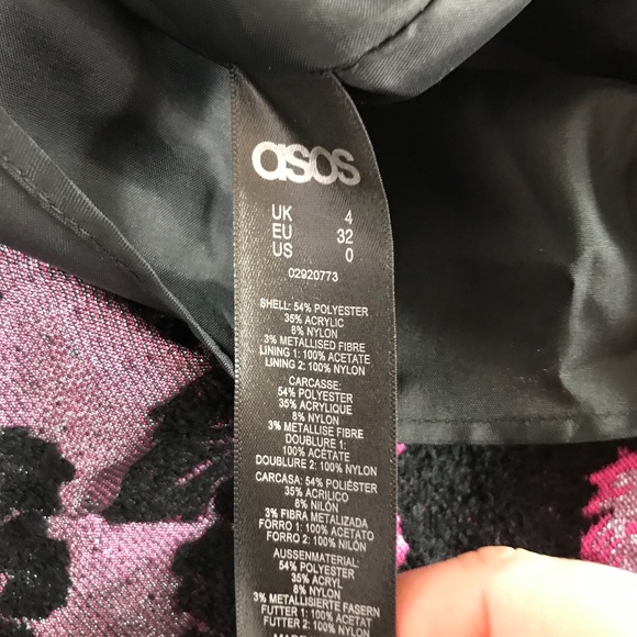 ASOS Structured Dolly Skater Dress Floral Black 0 - Picture 11 of 15